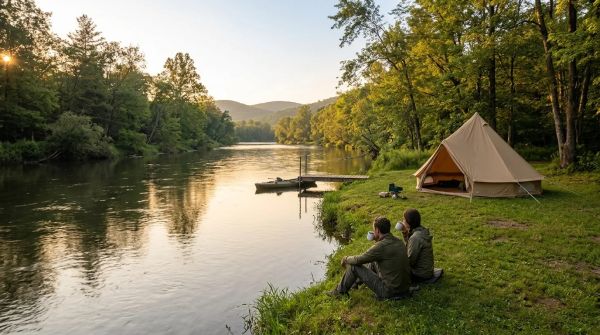 Comprendre la définition d'une rivière lente pour le camping